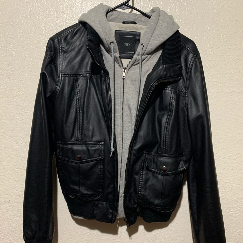 Obey faux leather jacket